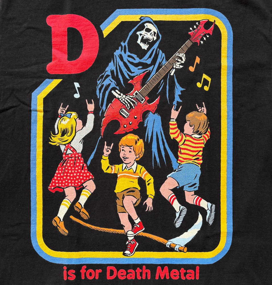 Steven Rhodes | D is for Death Metal [Black] T-SHIRT [PREORDER] - Image 2