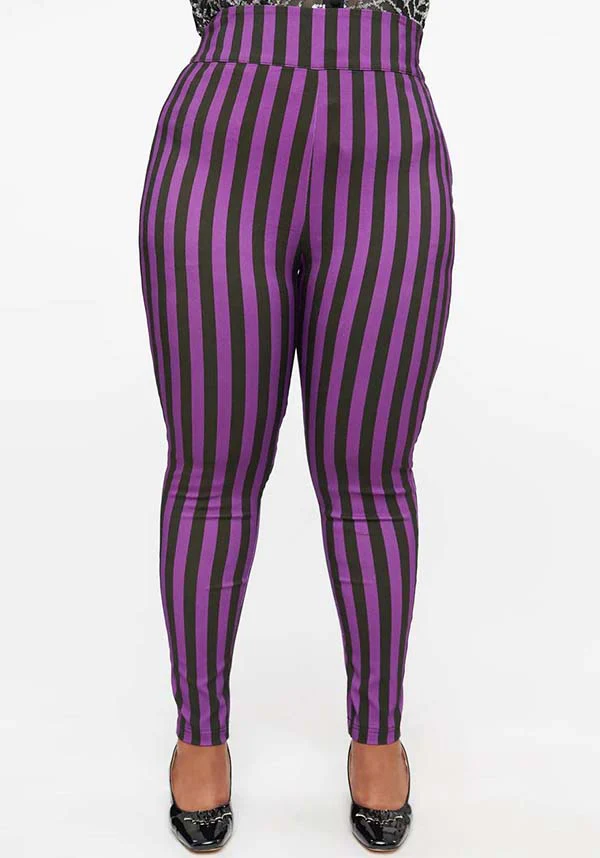 Stripe [Black/Purple] | CIGARETTE PANTS** - Image 5
