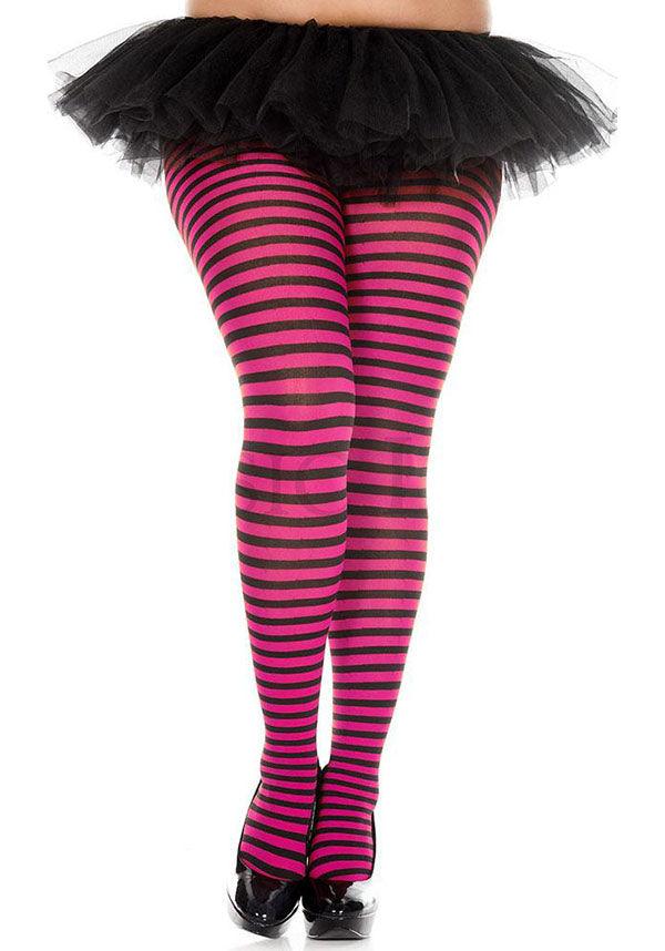 Striped [Black/Hot Pink] | TIGHTS - Image 2