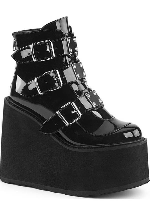SWING-105 [Black Patent] | PLATFORM BOOTS [PREORDER]
