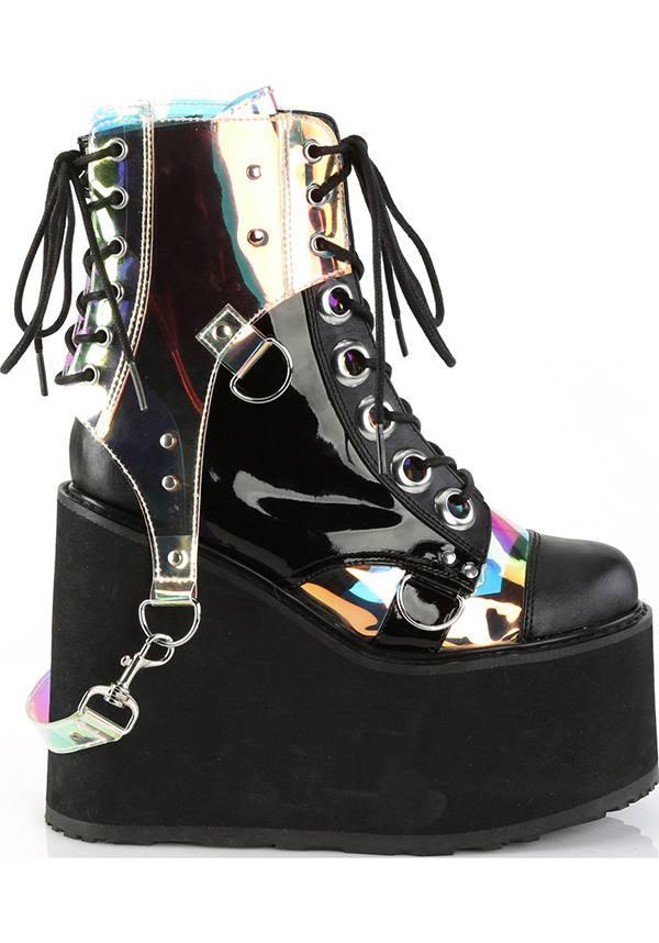 SWING-115 [Black/ Clear Hologram] | PLATFORM BOOTS [PREORDER] - Image 3