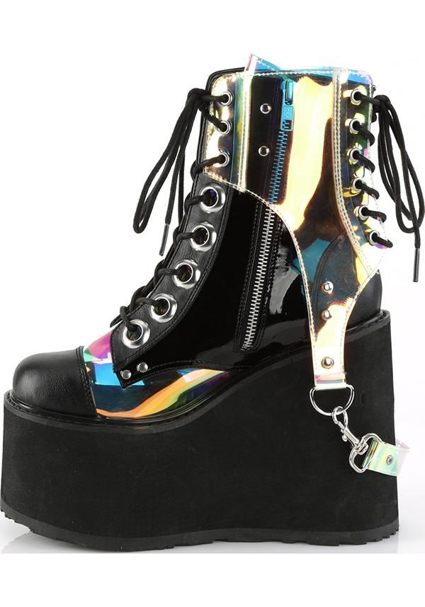 SWING-115 [Black/ Clear Hologram] | PLATFORM BOOTS [PREORDER] - Image 4