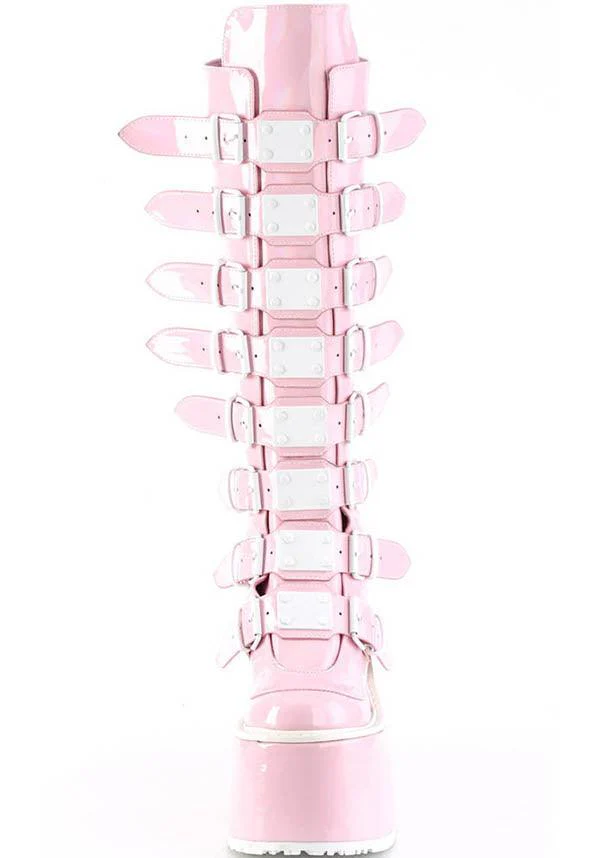SWING-815 [Baby Pink Holo] | PLATFORM BOOTS [PREORDER] - Image 2