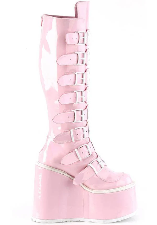 SWING-815 [Baby Pink Holo] | PLATFORM BOOTS [PREORDER] - Image 3