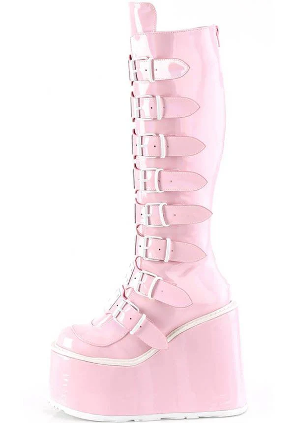 SWING-815 [Baby Pink Holo] | PLATFORM BOOTS [PREORDER] - Image 4