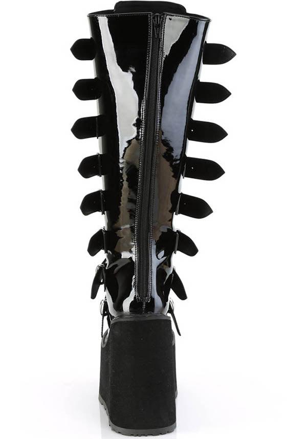 SWING-815WC [Black Pat] | WIDE CALF PLATFORM BOOTS [PREORDER] - Image 4