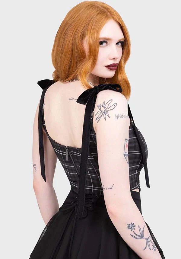 Tartan Flora [Grey] | CORSET TOP - Image 4