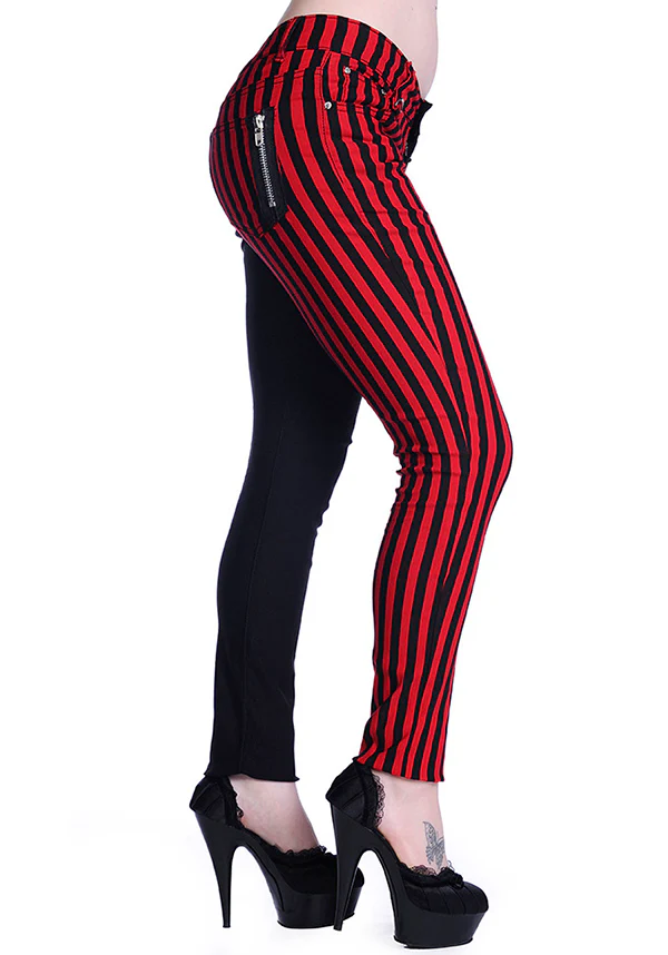 The Damage [Half Black/ Half Red Striped] | SKINNY JEANS* - Image 2