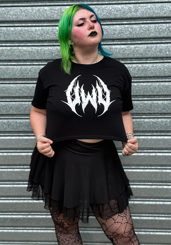 UWU Metal [Black/White] | CROP TEE - Image 3