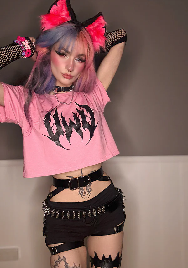 UWU Metal [Pink] | CROP TEE - Image 11