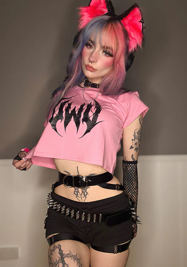 UWU Metal [Pink] | CROP TEE - Image 13