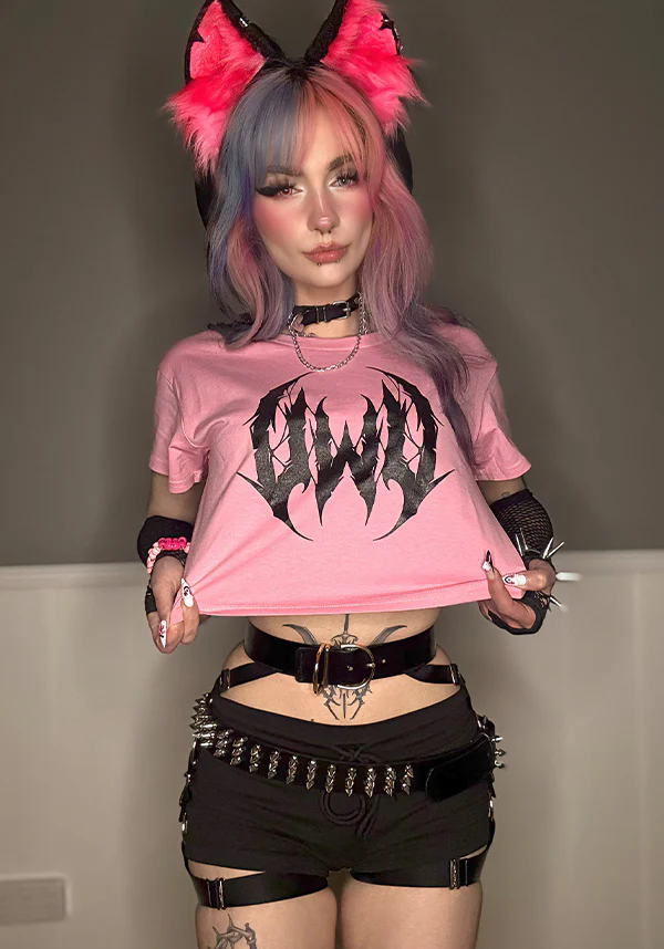 UWU Metal [Pink] | CROP TEE - Image 5