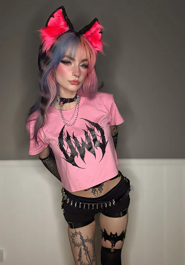 UWU Metal [Pink] | CROP TEE - Image 9