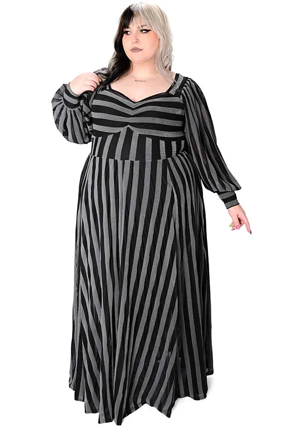 Victoria Striped [Dark Grey] | MESH GOWN* - Image 2