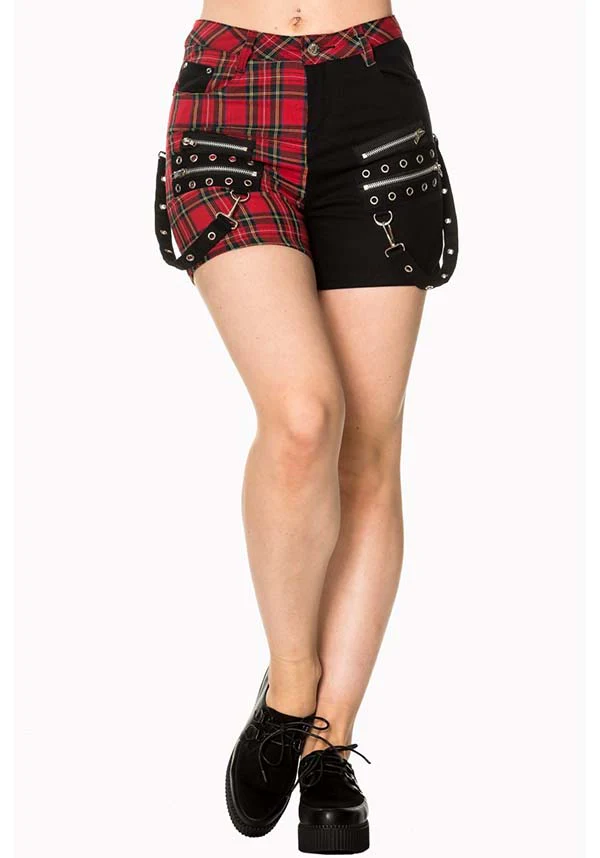 Walk The Line [Black/Red Tartan] | SHORTS - Image 2