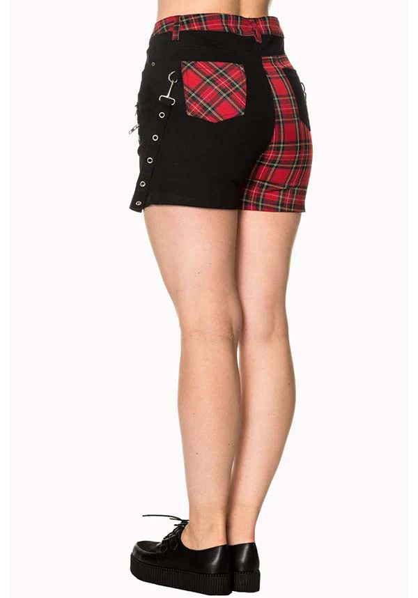 Walk The Line [Black/Red Tartan] | SHORTS - Image 4