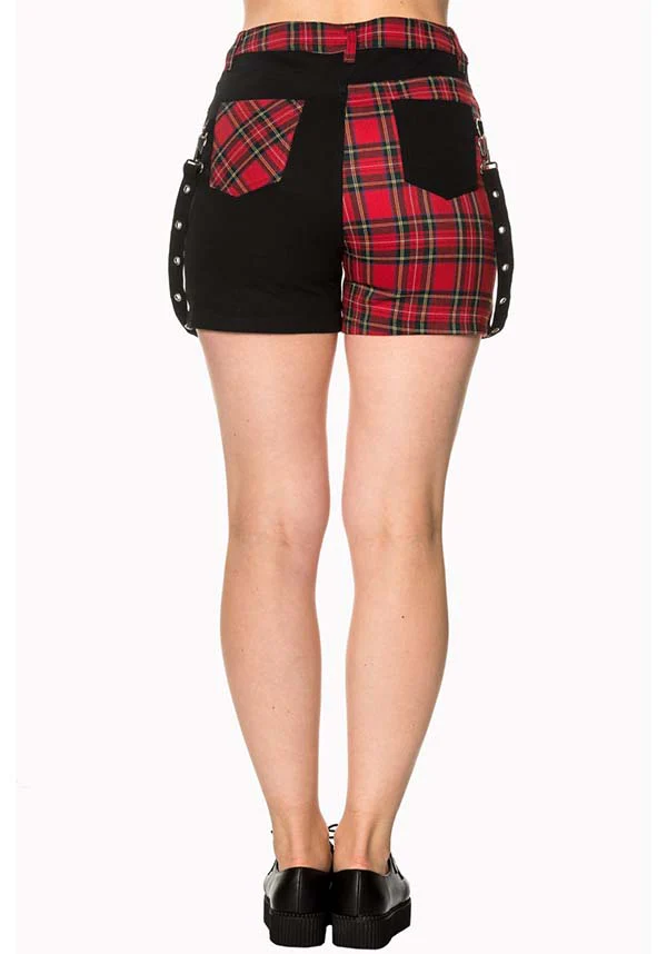 Walk The Line [Black/Red Tartan] | SHORTS - Image 5