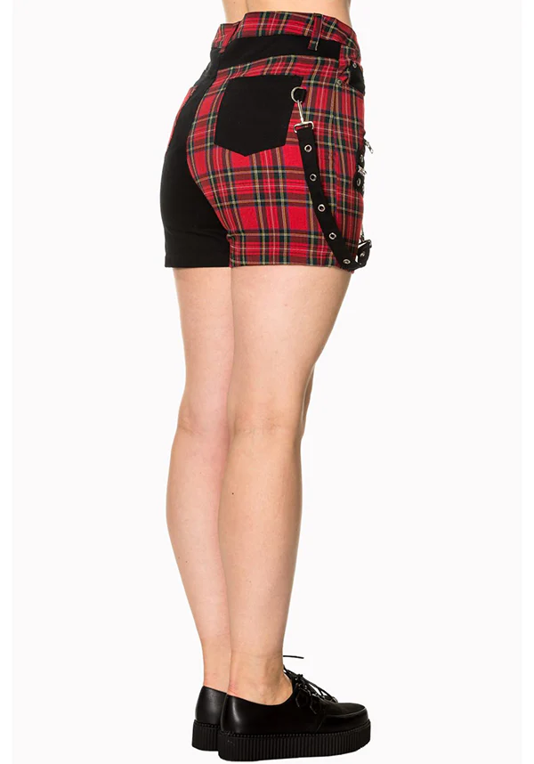 Walk The Line [Black/Red Tartan] | SHORTS - Image 6