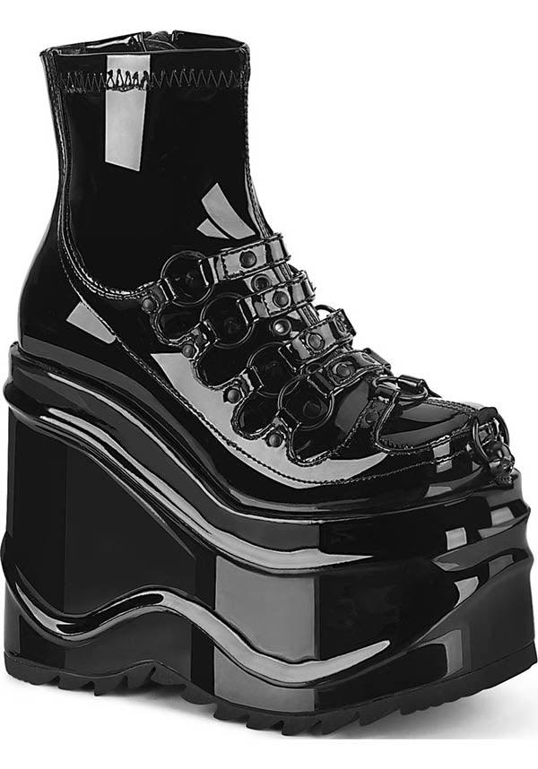WAVE-110 [Black Patent] | PLATFORM BOOTS [PREORDER]*
