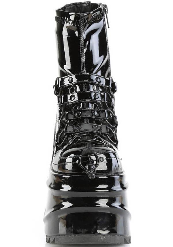 WAVE-110 [Black Patent] | PLATFORM BOOTS [PREORDER]* - Image 2