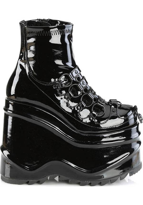 WAVE-110 [Black Patent] | PLATFORM BOOTS [PREORDER]* - Image 3