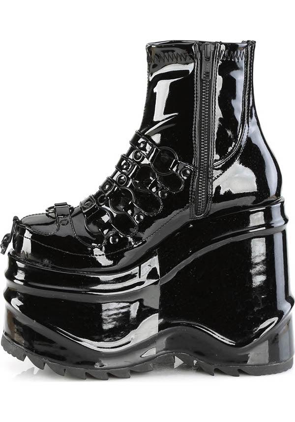 WAVE-110 [Black Patent] | PLATFORM BOOTS [PREORDER]* - Image 4