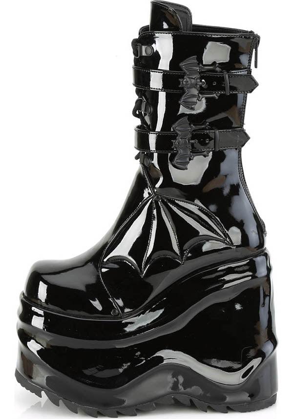 WAVE-150 [Black Patent] | PLATFORM BOOTS [PREORDER] - Image 3