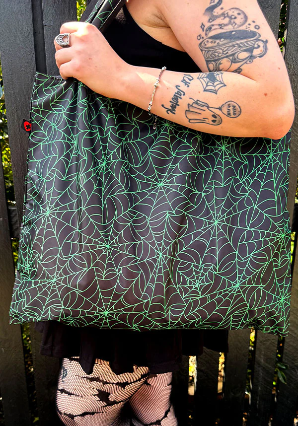 Webbed [Green] | REUSABLE TOTE BAG - Image 2
