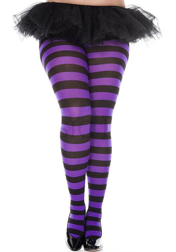 Wide Striped [Black/Purple] | TIGHTS*