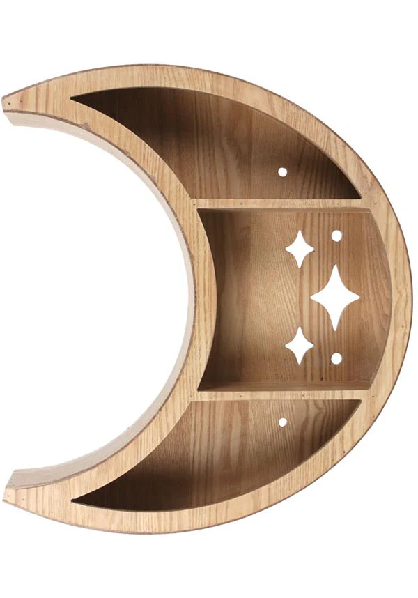 Wooden Crescent Moon | WALL SHELF - Image 2