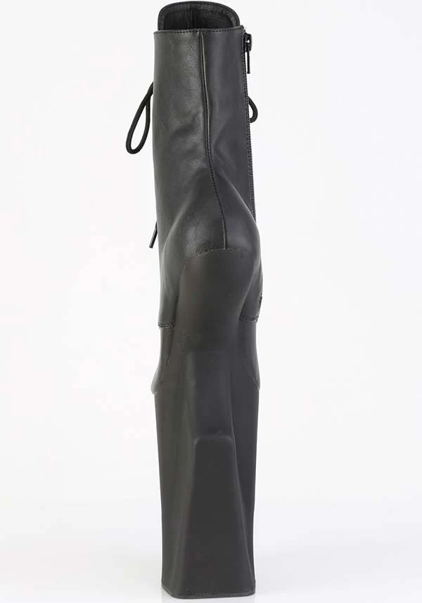 WORSHIP-1020 [Black Faux Leather] | BOOTS [PREORDER] - Image 3