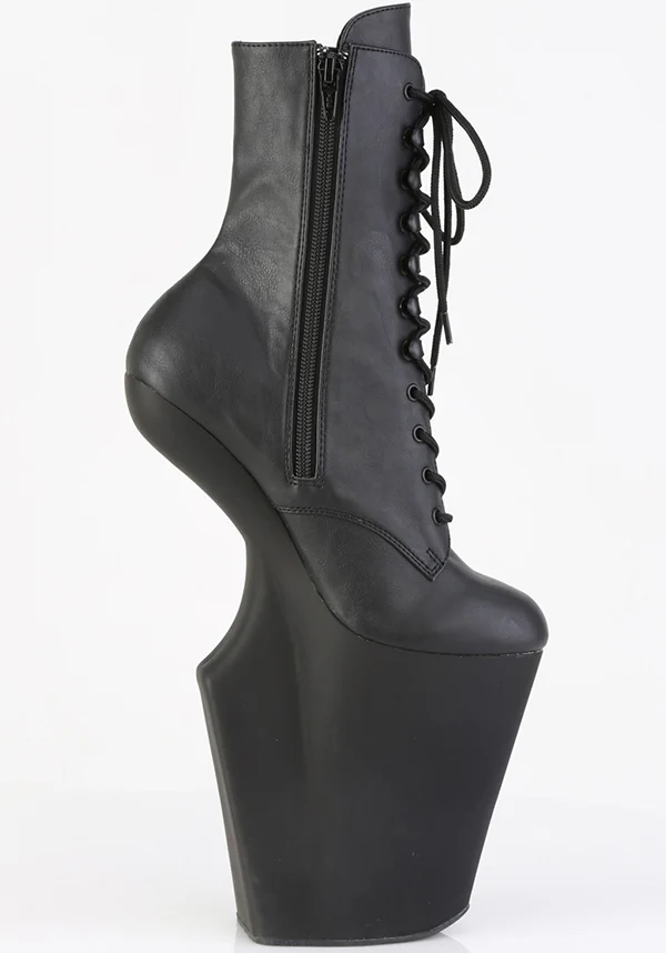 WORSHIP-1020 [Black Faux Leather] | BOOTS [PREORDER] - Image 5